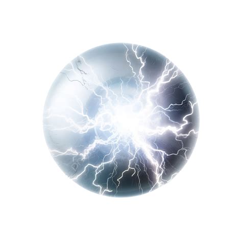 White Ball Lightning Abstract Electric Lightning Strike Light Flash Thunder Spark Png Strike