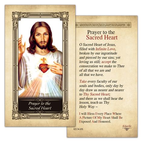 Sacred Heart Kilgarlin Laminated Prayer Card Shopcatholic