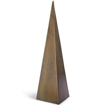 Leah Modern Classic Antique Brass Obelisk Sculpture H French