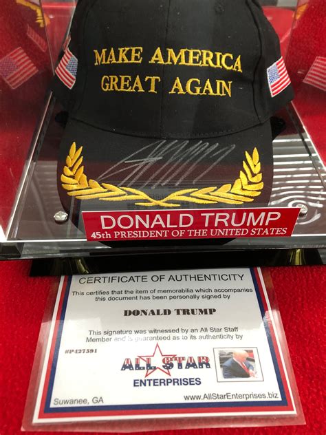 Genuine President Donald Trump Signed MAGA Hat W Certificate - Etsy