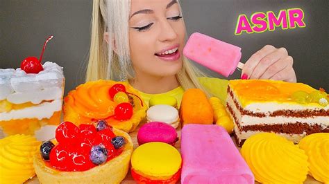 Asmr Eating Fruit Desserts Ice Cream Cake Macaroons 과일 케이크 아이스크림