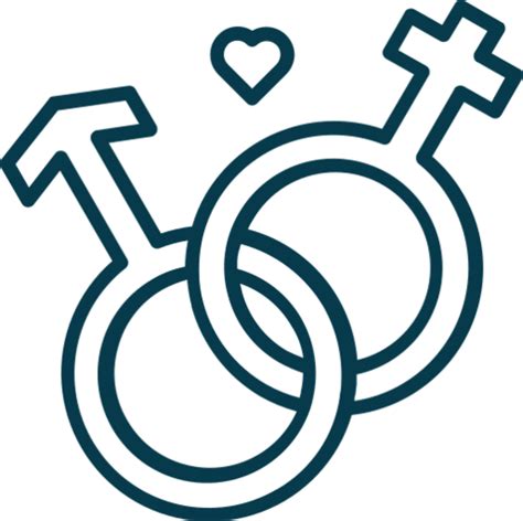 Gender Male Female Love Heart Sex Icon In Valentine Line