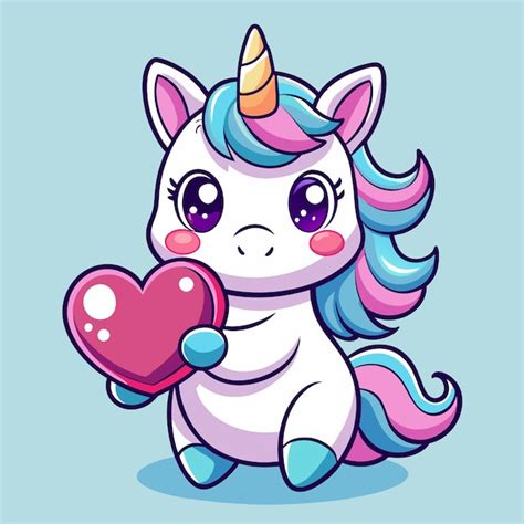 Un Unicornio De Dibujos Animados Con Una Melena Rosa Y Azul Y Una Cola