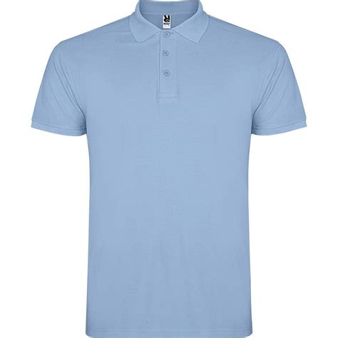 Polo manga corta 100 algodón Star Azul celeste Shirts Poloshirt