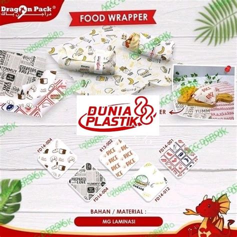 Kertas Nasi Motif Laminasi 30x30cm 25x27 5cm Paper Wrap Food Isi