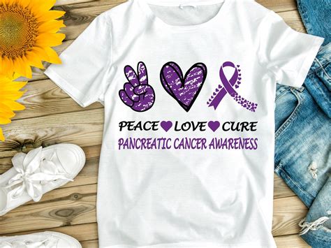 Pancreatic Cancer Awareness Svg Png Peace Love Cure Svg Cricut