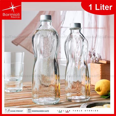 Jual Bormioli Rocco Glass Aqua Bottle 1L Sparkling Water Bottle Botol