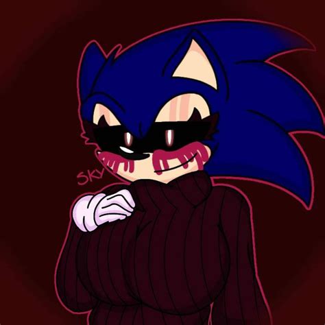 Fem Sonic Exe In A Cute Sweater By SkySonicYT On DeviantArt Scary Art