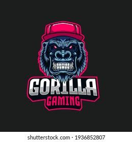 Gorilla Gaming Mascot Logo Template Esport Stock Vector Royalty Free