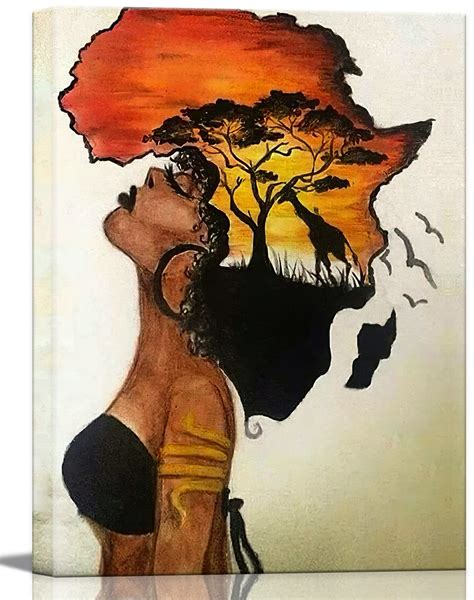 Buy Framed African American Wall Art Home African Woman s Canvas ...