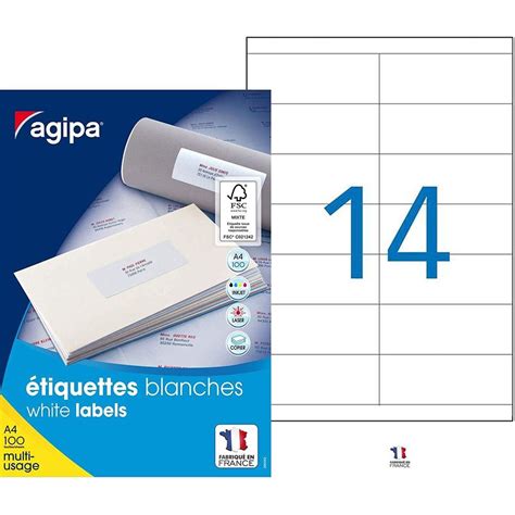 Etiquette Adresse Autocollante X Mm Agipa Boite De