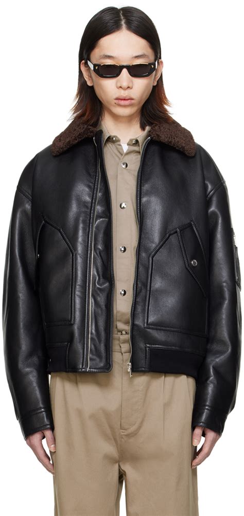 Nanushka Blouson Aviateur Lude Noir En Cuir Synth Tique Ssense France