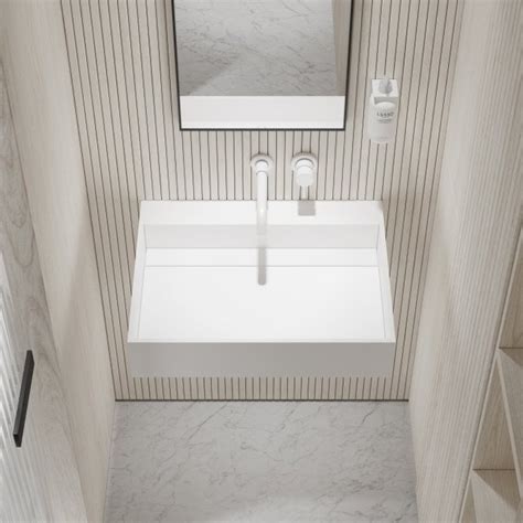 Ethos Slim Wall Hung Stone Basin Mm Lusso