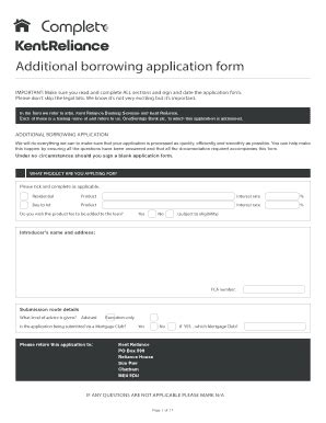 Fillable Online Complete Fs Co Additional Borrowing Application Form