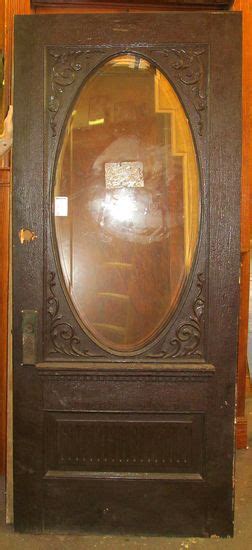 Sharing Is Caring D13065 Antique Colonial Revival Oak Oval Glass Exterior Door Exterior