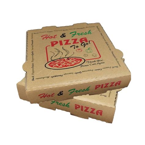 50 Pack Pizza Box 4 Color Print Hot And Fresh Pizza Kraft Base