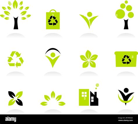 Bio Natural And Ecological Icons Set Vector Stock Vector Image And Art