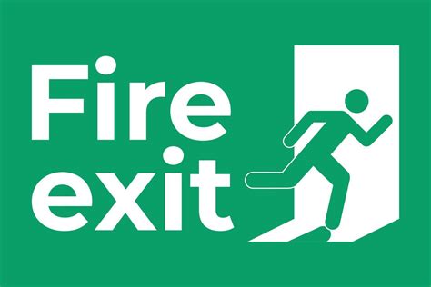 Fire Exit Warning Sign Icon Emergency Fire Exit Sign Running Man Icon