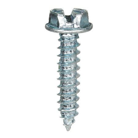 Zoro Select Sheet Metal Screw X In Zinc Plated Steel Hex