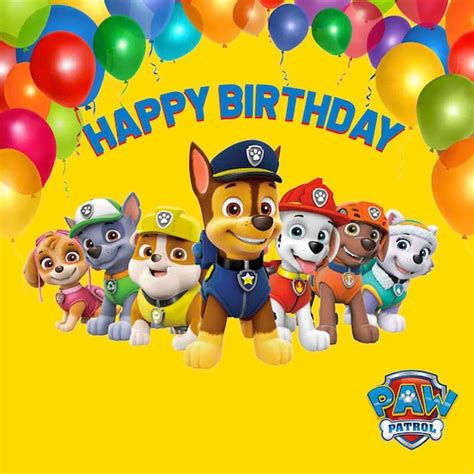 Paw Patrol Birthday Backdrop Banner Personalized Birthday | Etsy