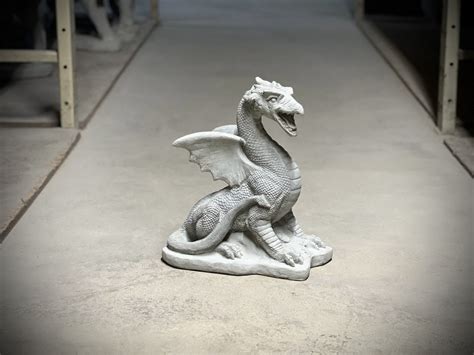 Concrete Massive Dragon Statue Standing Dragon Figurine - Etsy