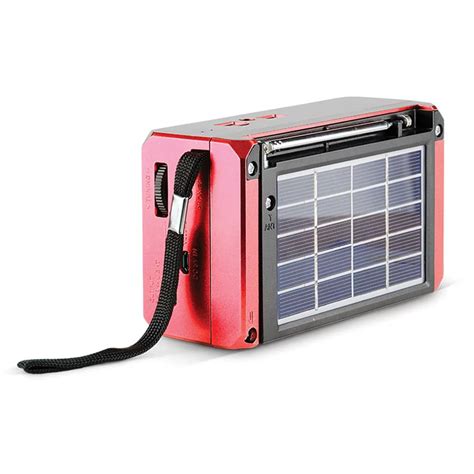 Qfx Rechargeable Battery Band Radio With Solar Panel And Flash Light