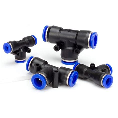 Pcs Peg Pneumatic Fitting Reducing Unequ Tee T Type Way Lock Air