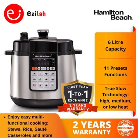 Hamilton Beach 6L Multi Function Pressure Cooker 34502 SAU Lazada