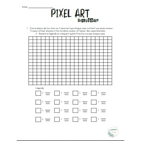 Pixel Art Fractions Et Pourcentages