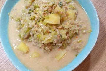 Vegane Lauch K Se Hack Suppe Von Pope Chefkoch