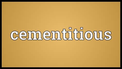 cementitious meaning youtube