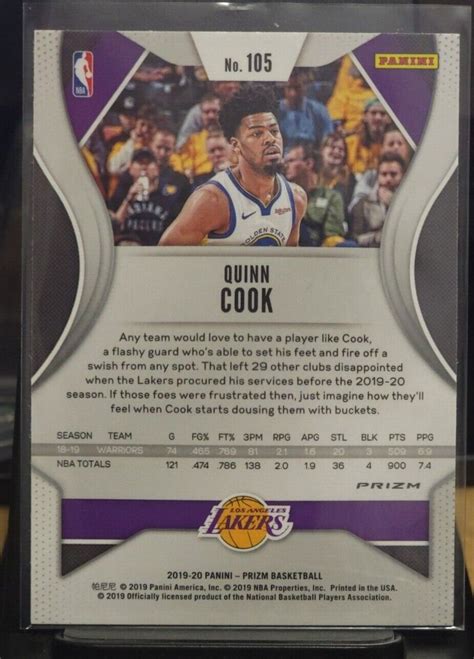 2019 20 Panini Prizm Choice Blue Yellow Green Prizm Quinn Cook 105