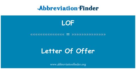 lof stands  letter  offer abbreviation finder