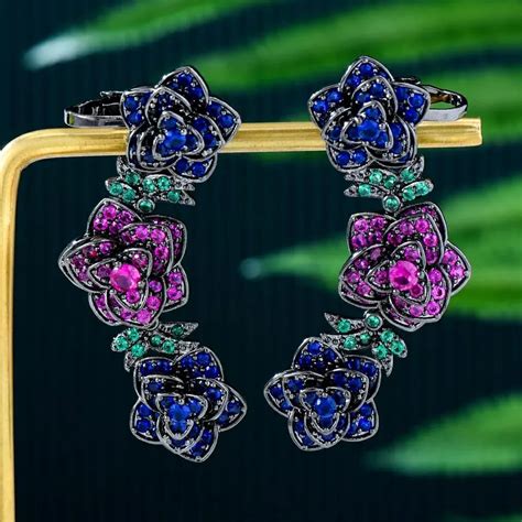 Irean Semijoias Brinco Cole O Ear Cuff Rosas Deslumbrantes Toda Em