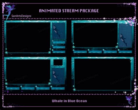 Animated Stream Package Whale In Blue Ocean Animated Twitch Etsy