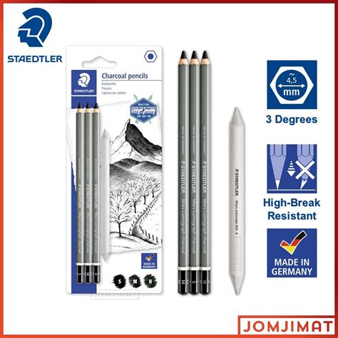 Staedtler Mars Lumograph Charcoal Pencil Set C Sbk Staedtler