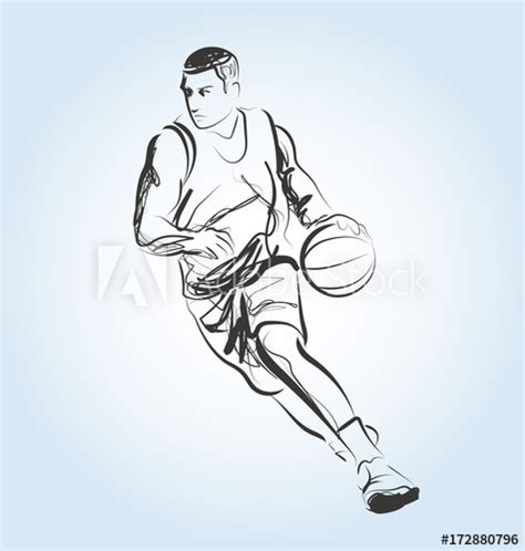 Basketball Player Sketch at PaintingValley.com | Explore collection of ...