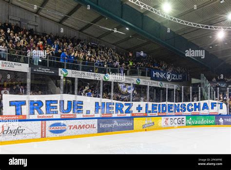 The Zug Fans Celebrate Assistant Coach Josh Holden EV Zug And Carl