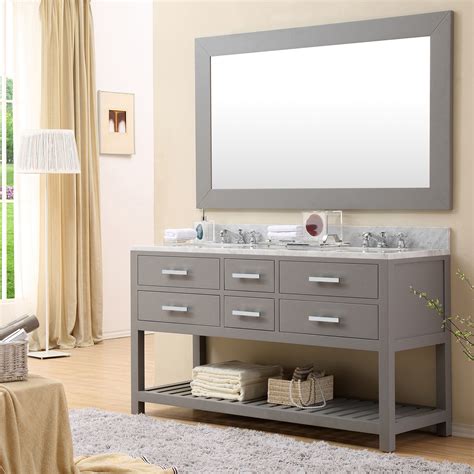 60 inch Gray Finish Double Sink Bathroom Vanity