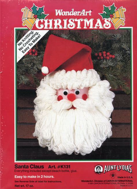 Santa Head Craft Kit From Wonderart Easy To Make New 1991 Ebay