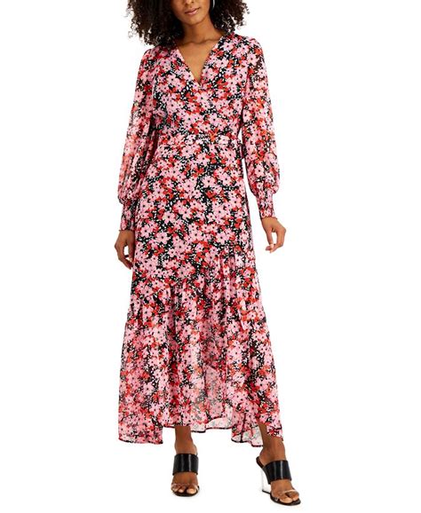 Bar Iii Floral Print Wrap Dress Created For Macys Macys