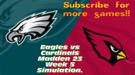 Eagles Vs Cardinals NFL Sunday Week 5 Madden 23 CPU Vs CPU Simulation