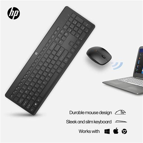 Hp 230 24ghz Wireless Mouse And Keyboard Combo Black Ebay