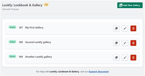 Manage Galleries Lookfy Helpdesk