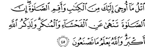 Surat Al Ankabut Ayat 45 Dan Terjemahannya