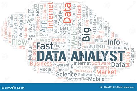 Data Analyst Vector Word Cloud Made With Text Only Stock Illustration