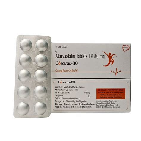 Atorvastatin 80mg Tablet Coravas 80 At Rs 4540 Box Xtor In Sas