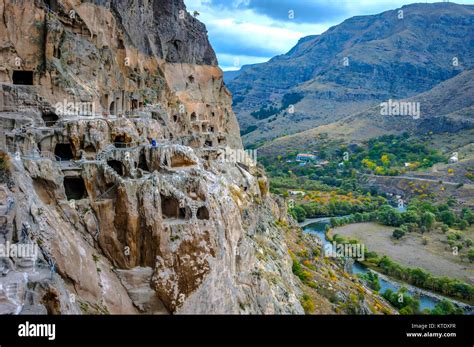 Vardzia Cave Monastery By Erusheti Mountain Georgia Stock Photo