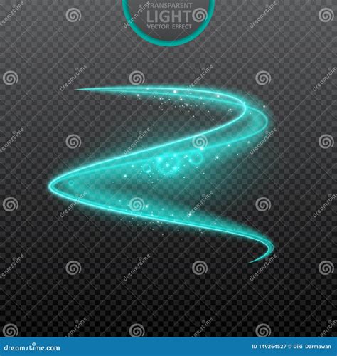 Blue Light Effect On Transparent Background With Realistic Sparkles