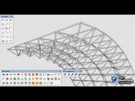 Space Truss Modeling Sketchup Youtube